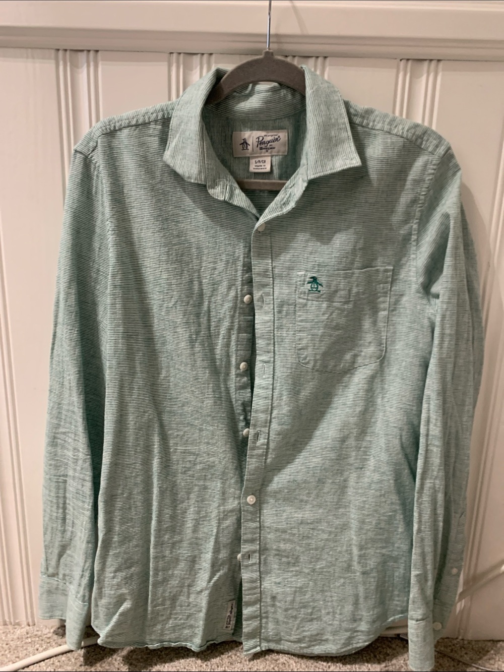 Original Penguin Light Mint Green Casual Button-Down Shirt